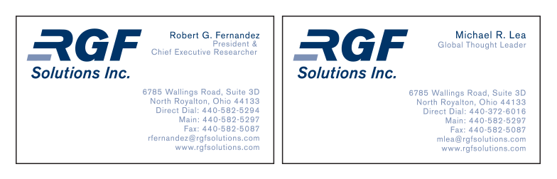 RGF Solutions Business Card